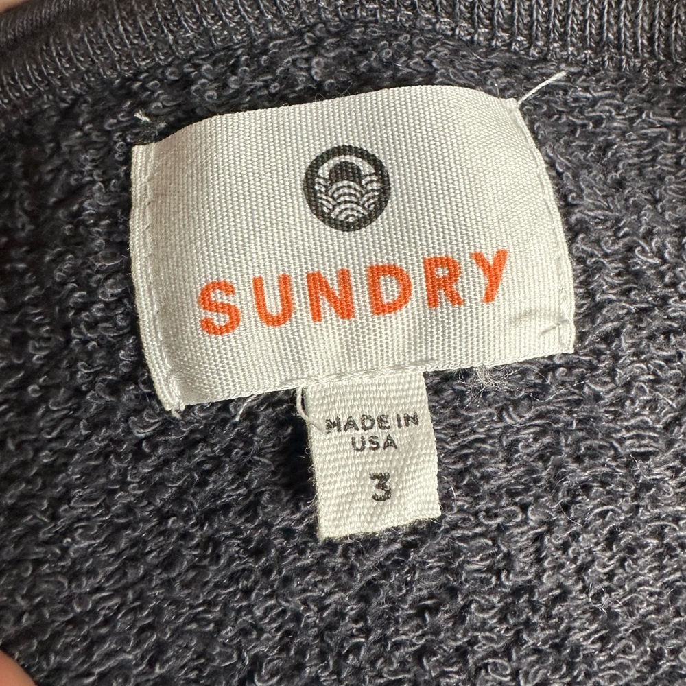 SUNDRY / Gray Ombré New York Hooded Sweatshirt / Size 3 / Casual Emo Goth - Picture 8 of 10